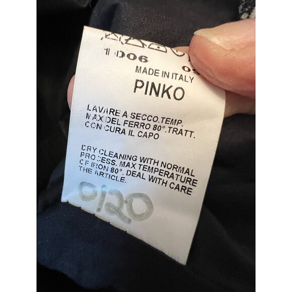 PINKO black And White Wool Italian One Button Blazer Womens Size 10 - Picture 6 of 8